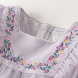 Dave&Bella Toddler Girls Adorable Flower Embroidered Mesh Princess Dresses