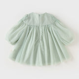 Dave&Bella Girls Green Long Sleeve Tulle A-Line Party Dress