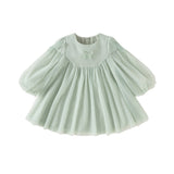 Dave&Bella Girls Green Long Sleeve Tulle A-Line Party Dress