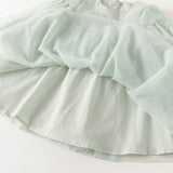 Dave&Bella Girls Green Long Sleeve Tulle A-Line Party Dress