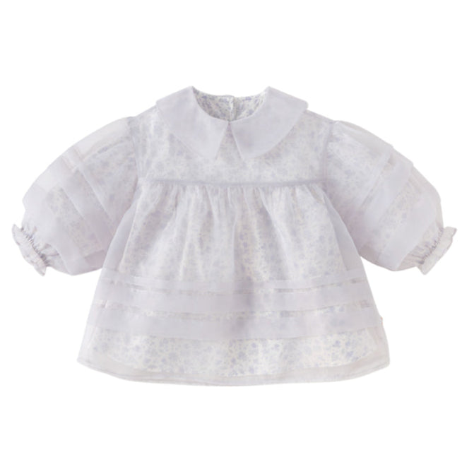 Dave&Bella Toddler Girls Stylish Grey Purple Floral Print Mesh Party Dress
