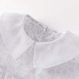 Dave&Bella Toddler Girls Stylish Grey Purple Floral Print Mesh Party Dress