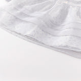 Dave&Bella Toddler Girls Stylish Grey Purple Floral Print Mesh Party Dress