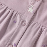 Dave&Bella Toddler Girls Purple Floral Sweet A-line Birthday Dress