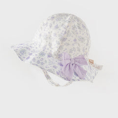 Dave&Bella Girls Autumn Fashion Floral/Denim Blue Cotton Hat