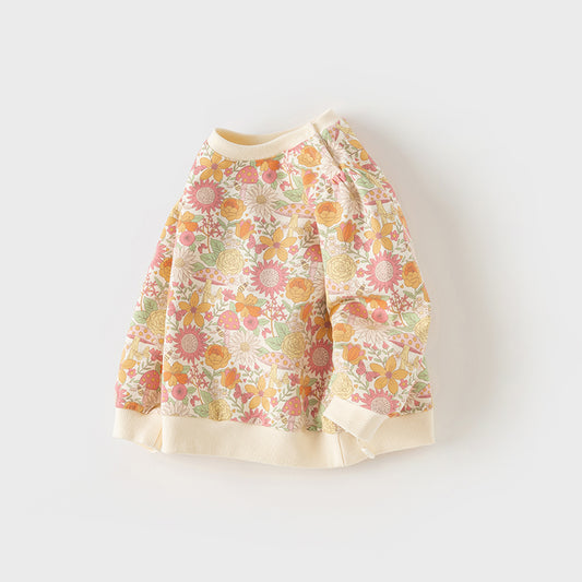 Dave&Bella Kids Girls Spring Sweatshirt Floral Pullover