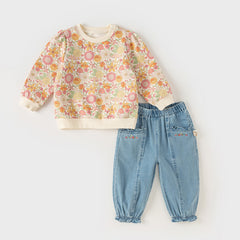 Dave&Bella Kids Girls Spring Sweatshirt Floral Pullover