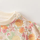 Dave&Bella Kids Girls Floral Pullover Sweatshirt Tops