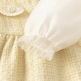 Dave&Bella Toddler Girls Yellow Romantic French-style Princess Dress(wallet bag)