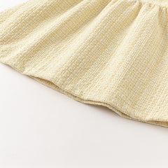 Dave&Bella Toddler Girls Autumn Yellow Romantic French-style Princess Dress(wallet bag)