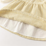 Dave&Bella Toddler Girls Yellow Romantic French-style Princess Dress(wallet bag)