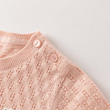 Dave&Bella Toddler Girls Light Pink Soft Knit Sweater Mesh A-line Princess Dress