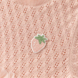 Dave&Bella Toddler Girls Light Pink Soft Knit Sweater Mesh A-line Princess Dress