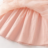 Dave&Bella Toddler Girls Light Pink Soft Knit Sweater Mesh A-line Princess Dress