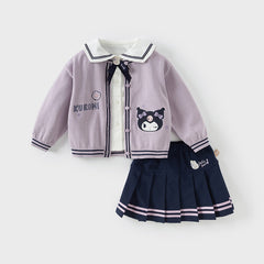 Dave Bella 2025 Spring Toddler Girls' Pleated Skirt Set