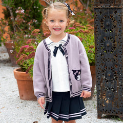 Dave Bella 2025 Spring Toddler Girls' Pleated Skirt Set