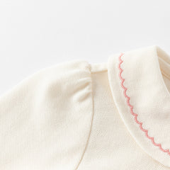 Dave&Bella Toddler Girls Autumn Beige A-line Knit Dress