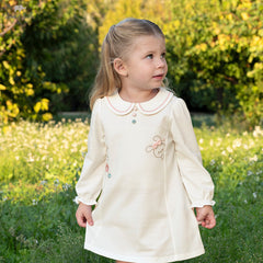 Dave&Bella Toddler Girls Autumn Beige A-line Knit Dress