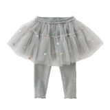 Dave&Bella Toddler Girls Mesh Skirt Leggings Pants
