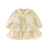 Dave&Bella Toddler Girls Gentle Yellow Floral Princess Mesh Dress
