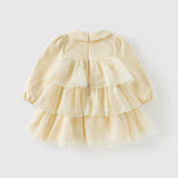 Dave&Bella Toddler Girls Gentle Yellow Floral Princess Mesh Dress