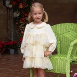 Dave&Bella Toddler Girls Gentle Yellow Floral Princess Mesh Dress