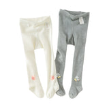 Dave&Bella Toddler Girls Beige/Grey Sweet Footed Tights Leggings