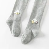 Dave&Bella Toddler Girls Beige/Grey Sweet Footed Tights Leggings