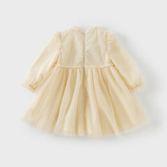 Dave&Bella Toddler Girls Spring/Fall Embroidered Mesh Princess Dresses