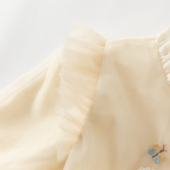 Dave&Bella Toddler Girls Spring/Fall Embroidered Mesh Princess Dresses
