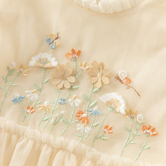 Dave&Bella Toddler Girls Spring/Fall Embroidered Mesh Princess Dresses
