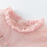Dave&Bella Toddler Girls Adorable Flower Embroidered Mesh Princess Dresses