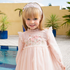 Dave & Bella Baby Girl Embroidered Mesh Princess Dress