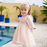 Dave&Bella Toddler Girls Adorable Flower Embroidered Mesh Princess Dresses