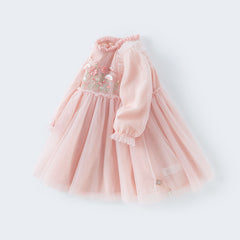 Dave & Bella Baby Girl Embroidered Mesh Princess Dress
