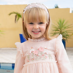Dave & Bella Baby Girl Embroidered Mesh Princess Dress