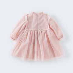 Dave & Bella Baby Girl Embroidered Mesh Princess Dress