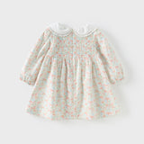 Dave&Bella Toddler Girls Smocked Sundress Cotton Playful Vintage Princess Dress