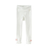 Dave&Bella Toddler Girls Beige/Grey Lace Hem Leggings