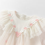 Dave&Bella Toddler Girls Soft Seashell Pink Mesh Party Dress