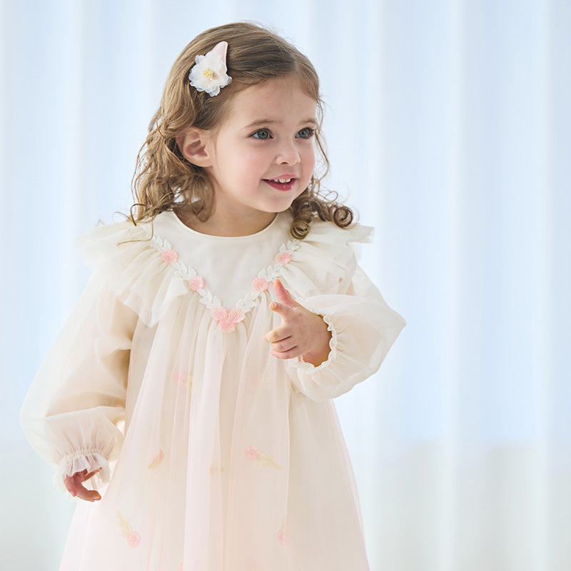 Dave&Bella Toddler Girls Soft Seashell Pink Mesh Party Dress