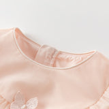 Dave&Bella Toddler Charming Peach Pink Long Sleeve Comfortable Mesh Princess Dress