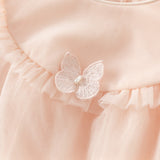 Dave&Bella Toddler Charming Peach Pink Long Sleeve Comfortable Mesh Princess Dress