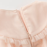Dave&Bella Toddler Charming Peach Pink Long Sleeve Comfortable Mesh Princess Dress