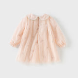 Dave&Bella Toddler Girls Charming Peachy Pink Chinese-style Mesh Dress