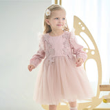 Dave&Bella Girls Pink 3D Floral Tulle Princess Dress