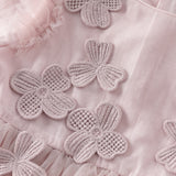 Dave&Bella Girls Pink 3D Floral Tulle Princess Dress