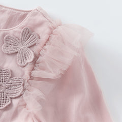 Dave&Bella Baby Girls Spring Floral Mesh Princess Dress