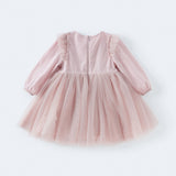 Dave&Bella Girls Pink 3D Floral Tulle Princess Dress