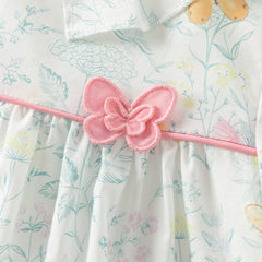 Dave&Bella Toddler Girls Autumn Sweet Pure Cotton Floral Print Dress